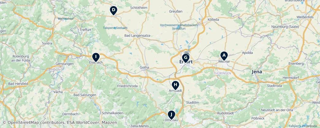 Map of Turíngia