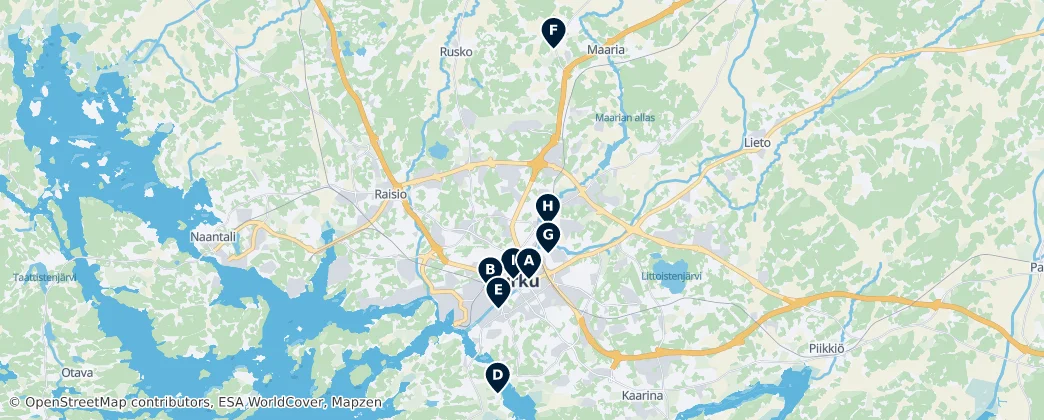 Map of Turku
