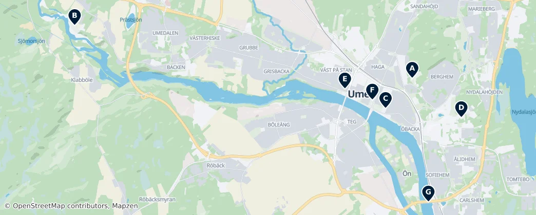 Map of Umeå