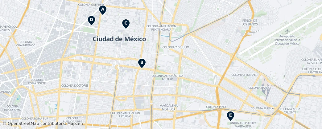 Map of Venustiano Carranza