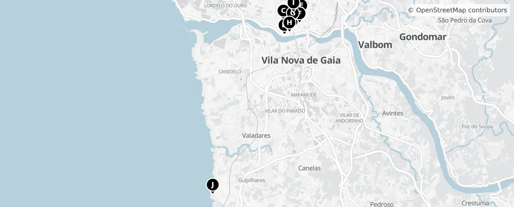 Map of Vila Nova de Gaia