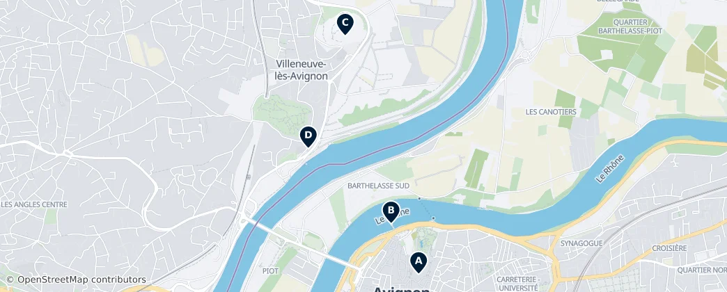 Map of Villeneuve-lès-Avignon