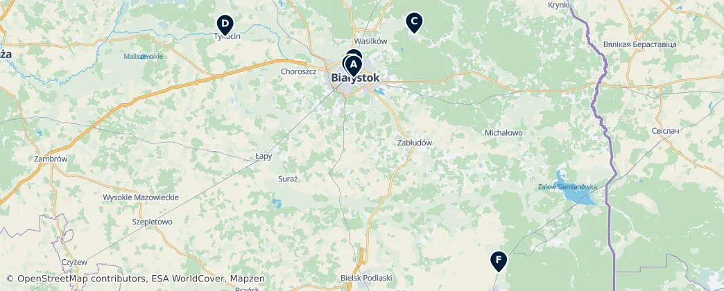 Map of Voivodia da Podláquia