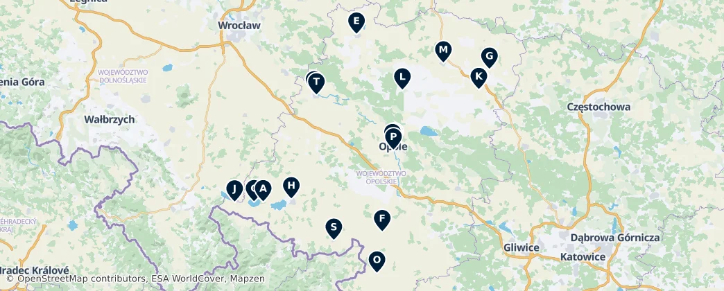 Map of Voivodia de Opole