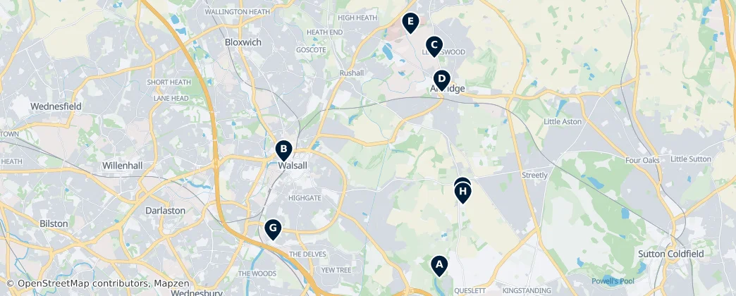 Map of Walsall