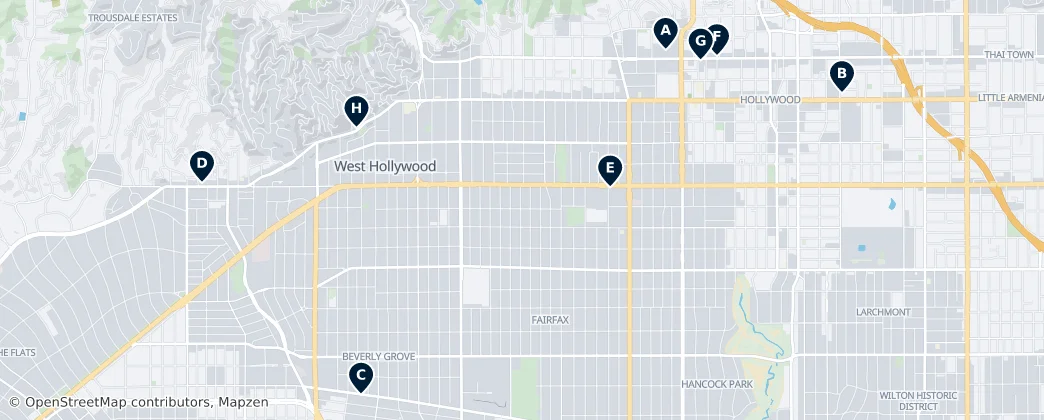 Map of West Hollywood