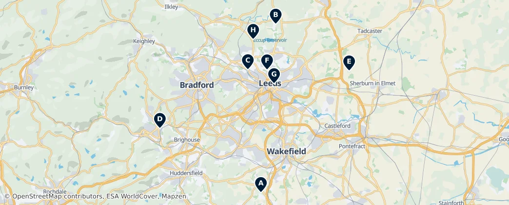 Map of West Yorkshire