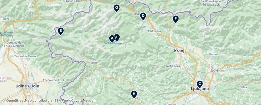 Map of Western Slovenia