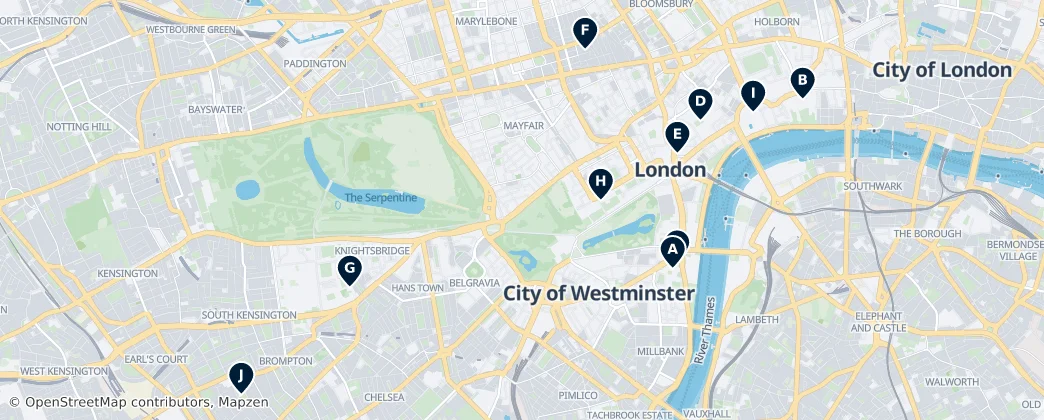 Map of Cidade de Westminster