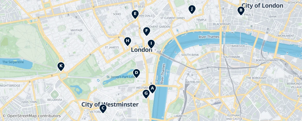 Map of Cidade de Westminster