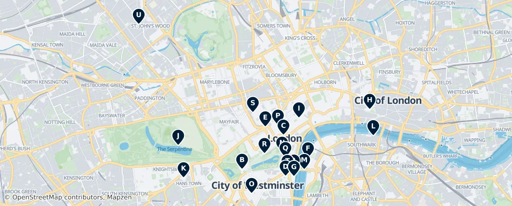 Map of Cidade de Westminster