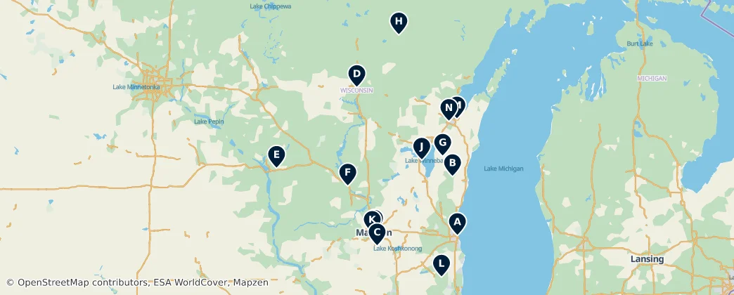 Map of Wisconsin