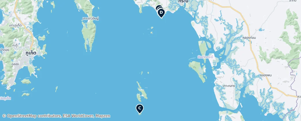 Map of Hat Noppharat Thara-Mu Ko Phi Phi National Park