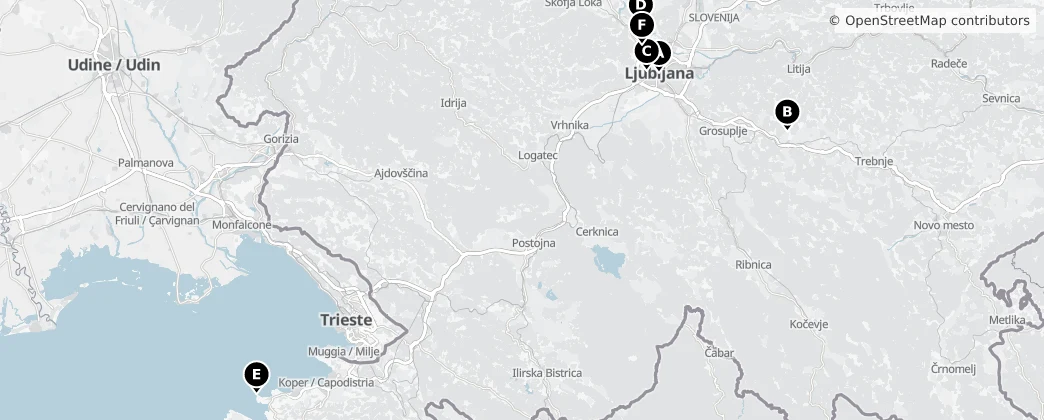 Map of Western Slovenia