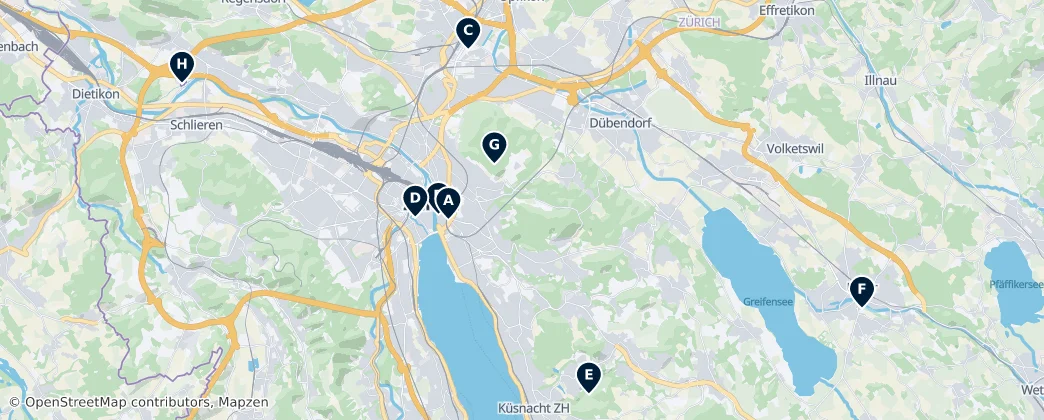 Map of Zurique