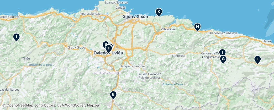 Map of Principality of Asturias