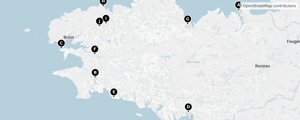 Map of Bretagne