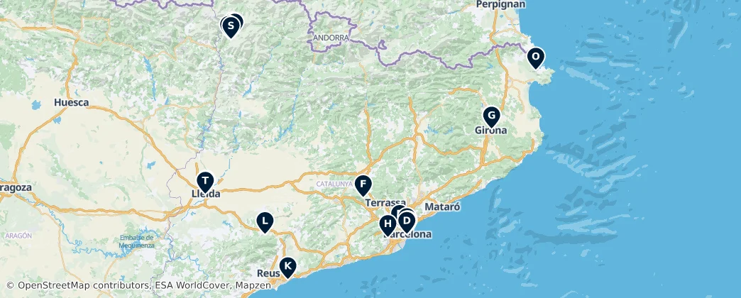 Map of Catalonia