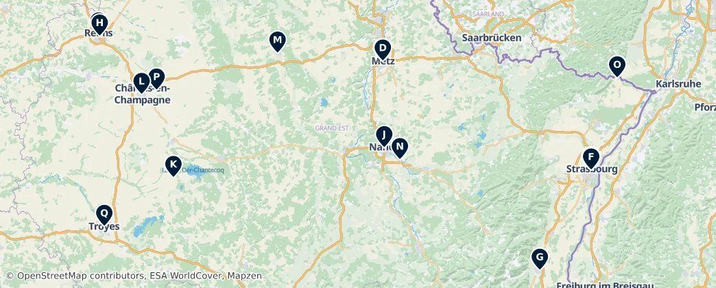 Map of Grand Est