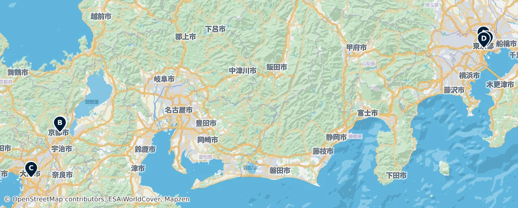 Map of Honshu