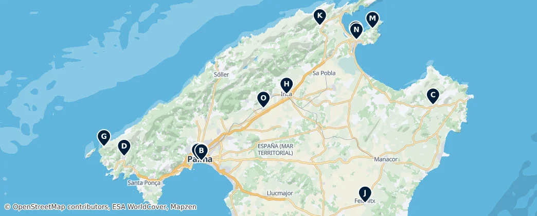 Map of Mallorca