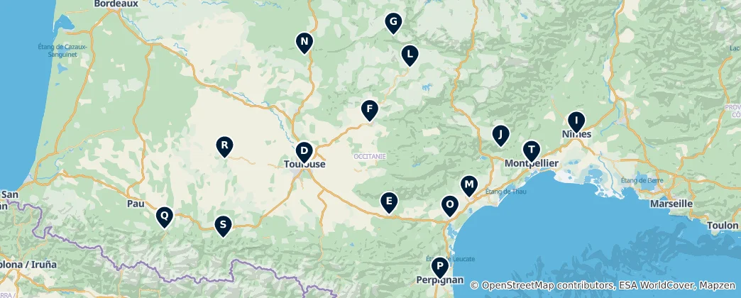 Map of Occitania