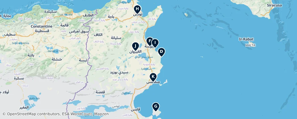 Map of Tunisia
