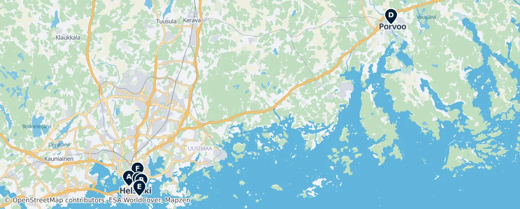 Map of Uusimaa