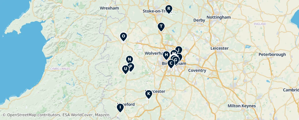 Map of West Midlands