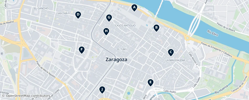 Map of Zaragoza
