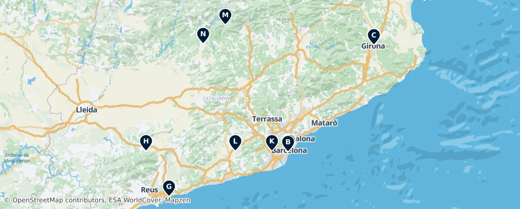 Map of Catalonia