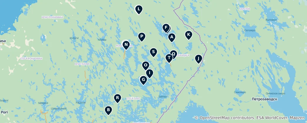 Map of Агентство регионального управления Восточной Финляндии