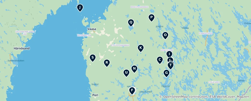 Map of Агентство регионального управления Западной и Внутренней Финляндии