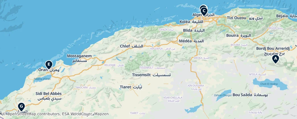 Map of Алжир