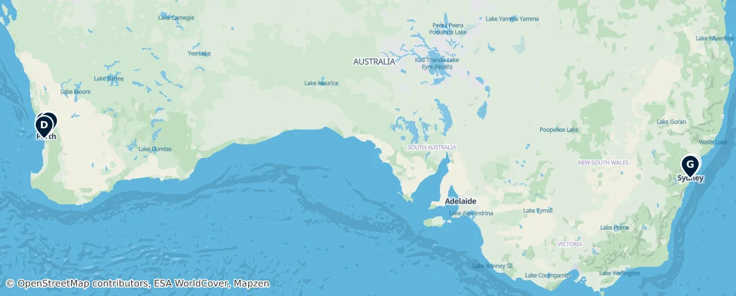 Map of Австралия
