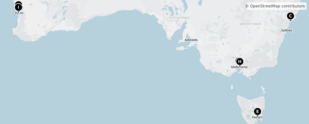 Map of Австралия