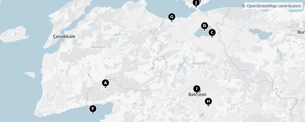 Map of Балыкесир