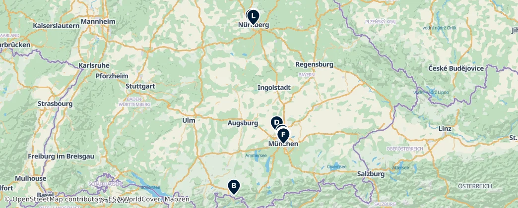Map of Бавария