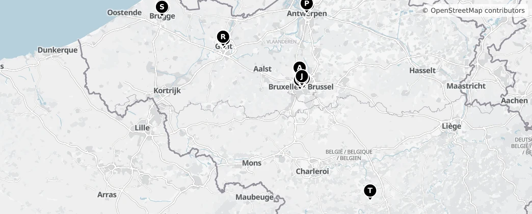 Map of België / Belgique / Belgien (land mass)