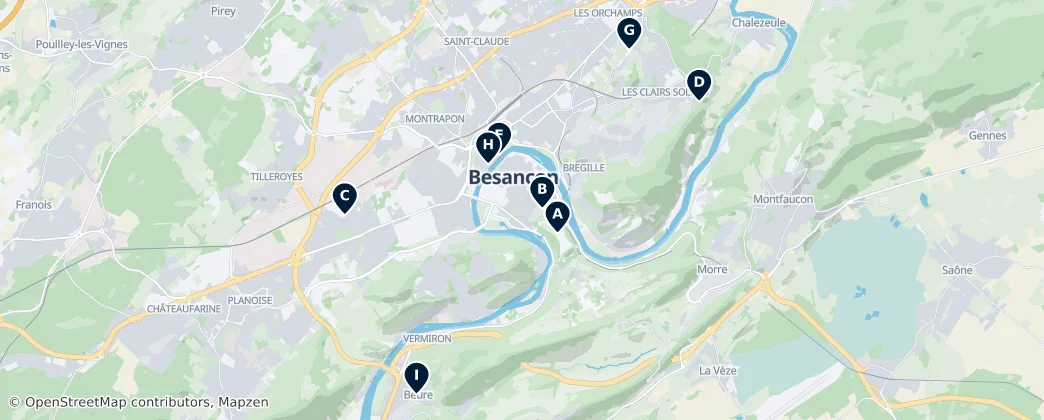 Map of Безансон