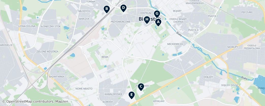 Map of Белосток