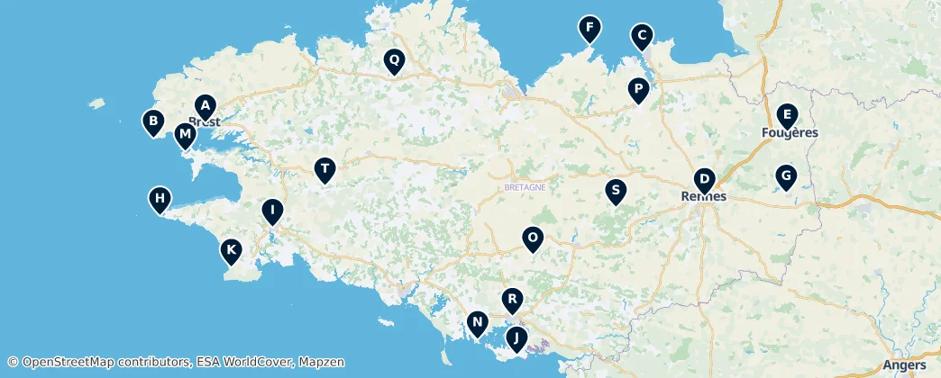 Map of Bretagne