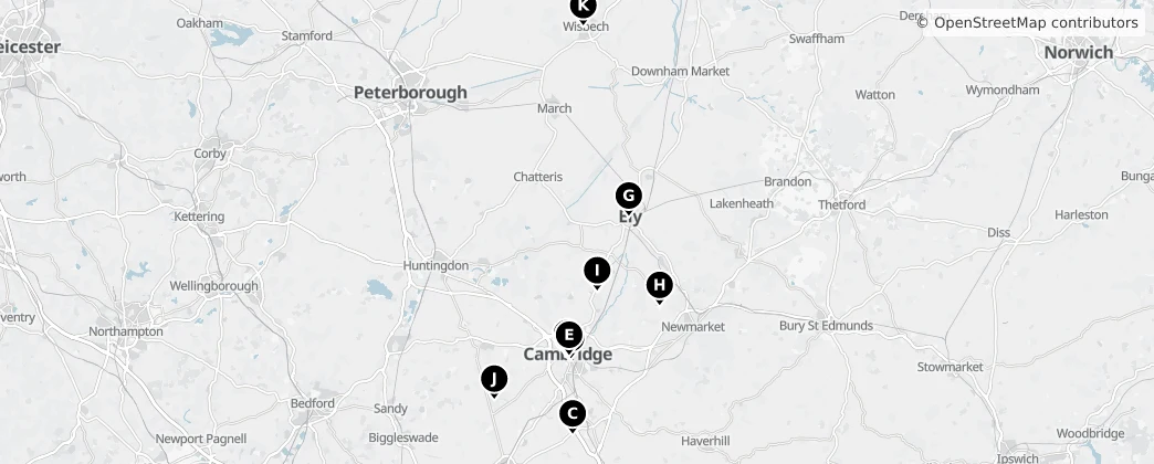 Map of Кембриджшир
