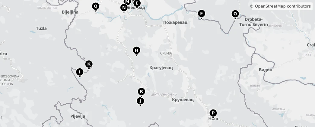 Map of Центральная Сербия