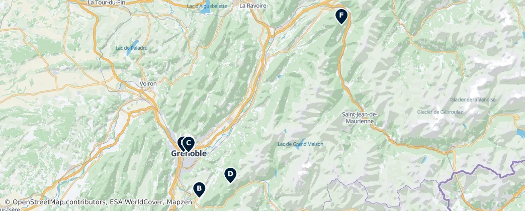 Map of Belledonne