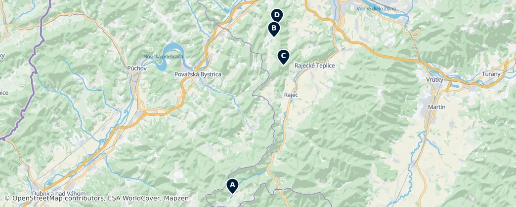 Map of Strážov Mountains Protected Landscape Area
