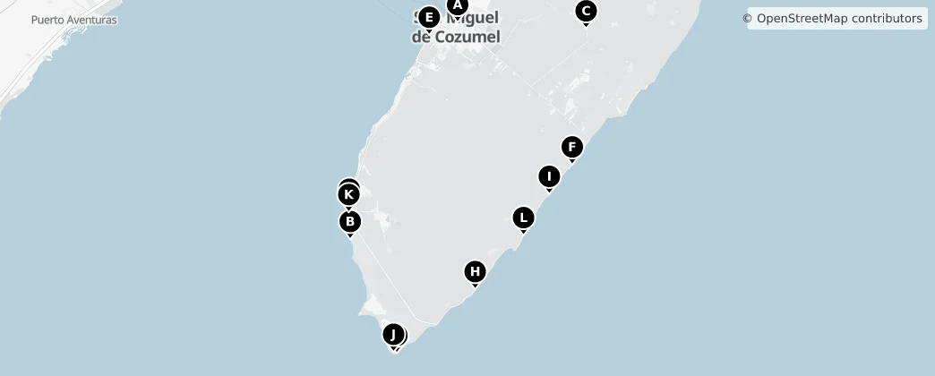 Map of Косумель