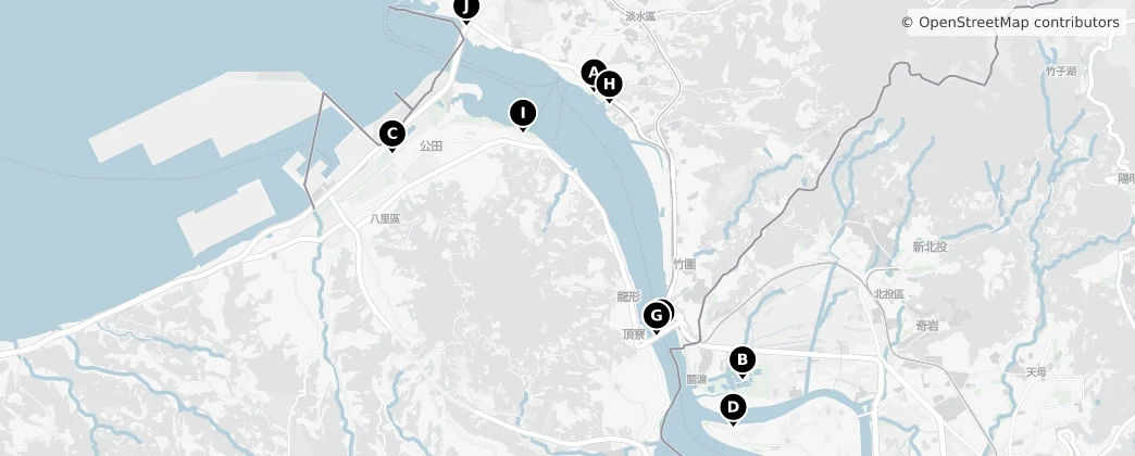 Map of Danshuei River Mangrove Wetland