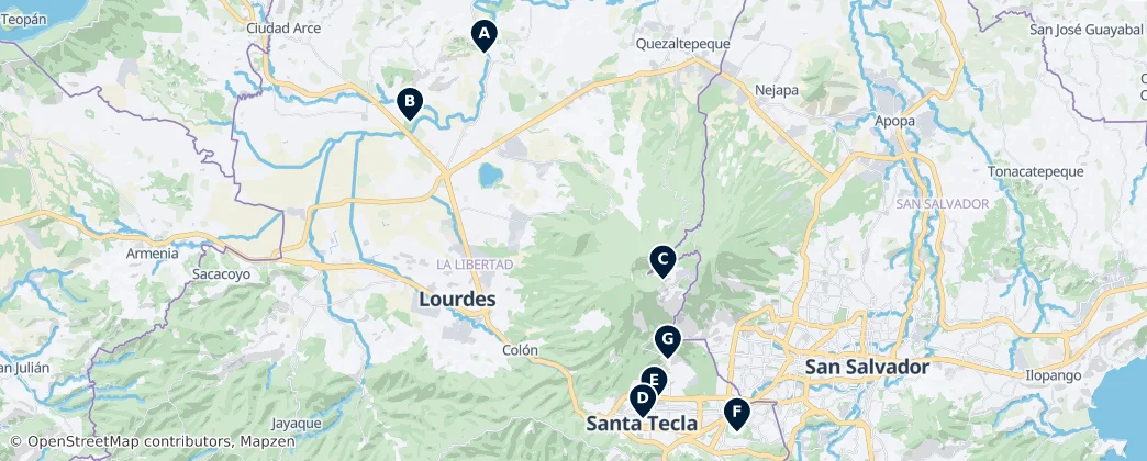 Map of Departamento de La Libertad