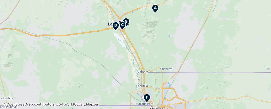 Map of Донья-Ана